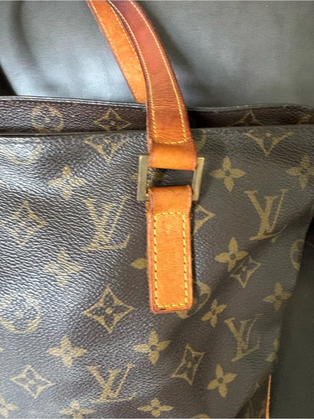 Vintage Authentic LOUIS VUITTON Cabas Piano Tote Hand Bag Monogram Canvas
